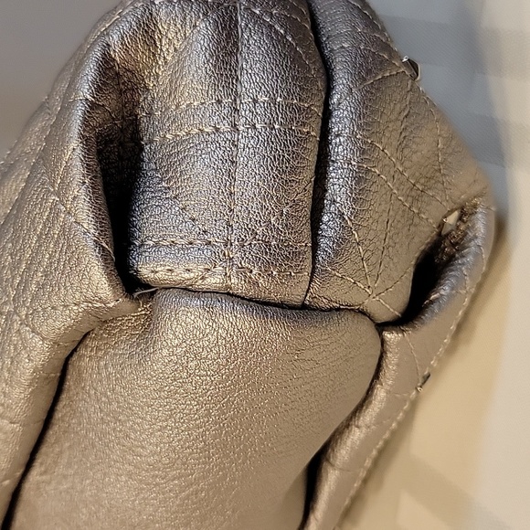 Nicole Miller Studded Quilted Vegan Fauw leather small bag, Silver - Picture 6 of 9